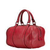 グッチ マイクロ グッチシマ ハンドバッグ ショルダーバッグ 2WAY 269876 レッド レザー レディース GUCCI 【中古】